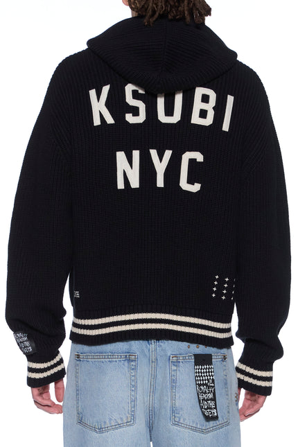 Ksubi Boxer Zip Knit Hoodie Midnight - Black