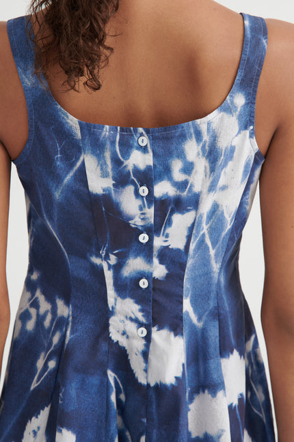 Kowtow Midnight Dress - Cyanotype Floral