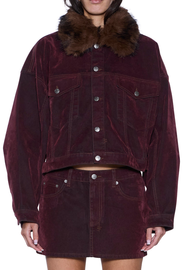 Ksubi Relaxed Trucker Jacket Merlot - Burgundy
