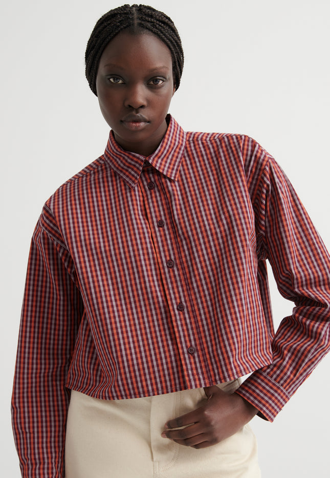 Kowtow Lauren Shirt - Maroon Check
