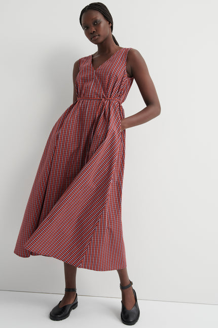 Kowtow Belle Dress - Maroon Check
