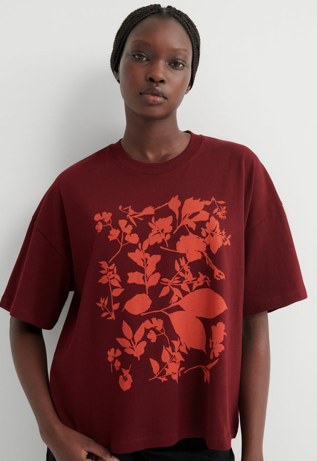 Kowtow Stencil Tee - Maroon