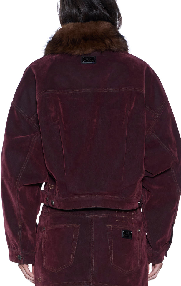 Ksubi Relaxed Trucker Jacket Merlot - Burgundy