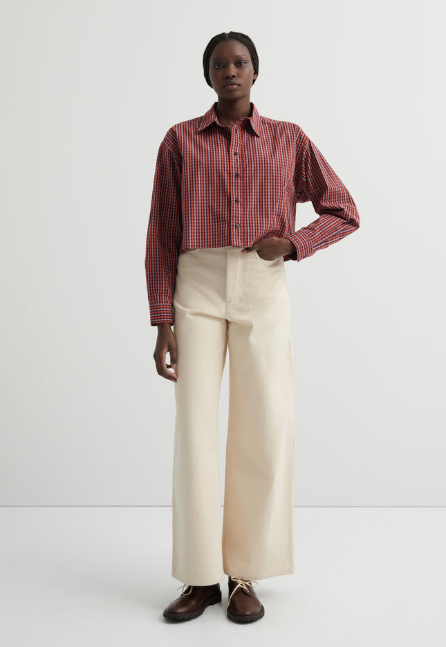 Kowtow Lauren Shirt - Maroon Check