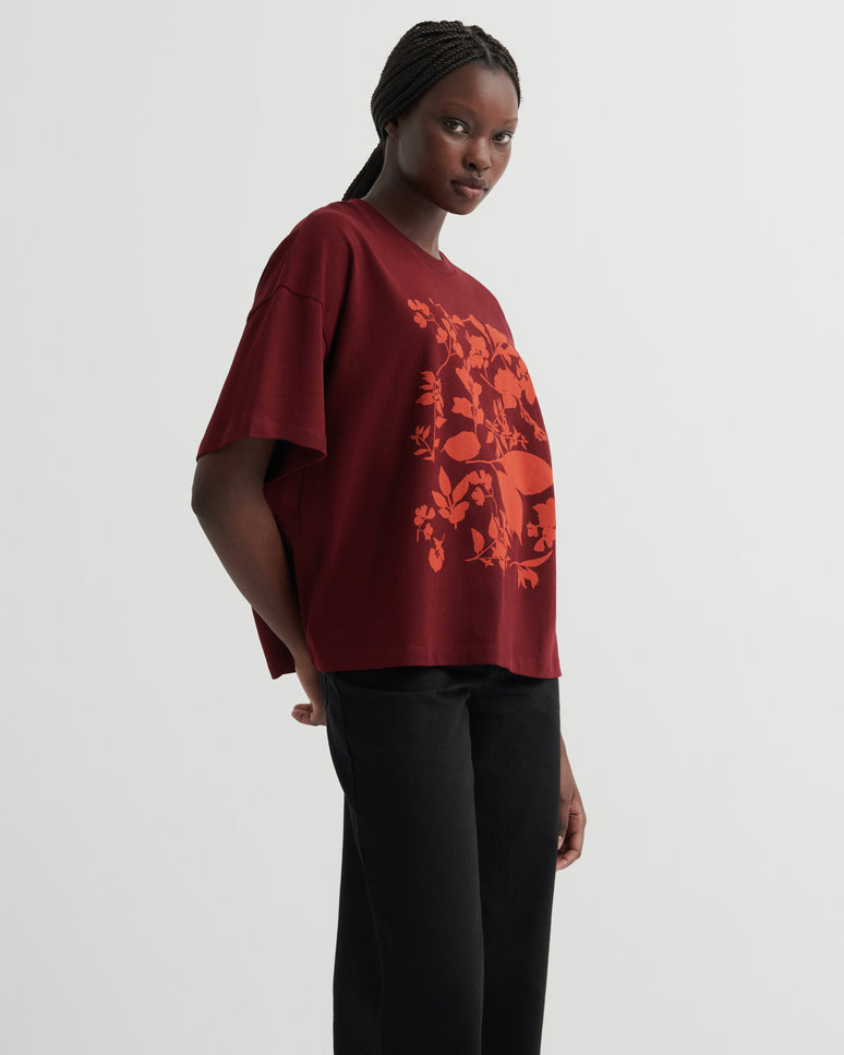 Kowtow Stencil Tee - Maroon