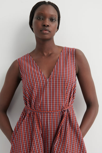 Kowtow Belle Dress - Maroon Check