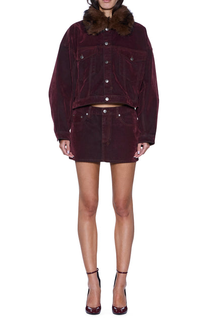 Ksubi Relaxed Trucker Jacket Merlot - Burgundy