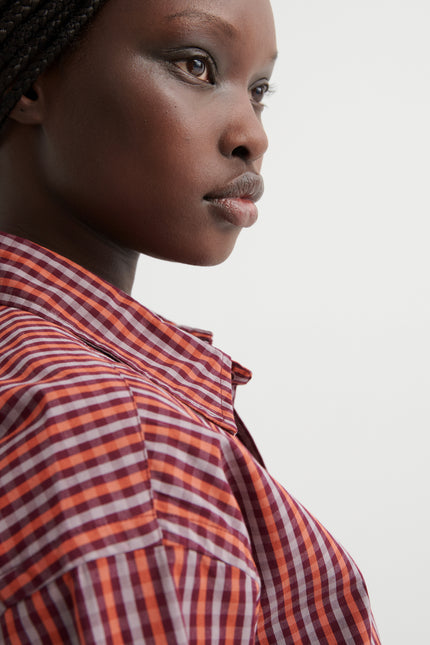 Kowtow Lauren Shirt - Maroon Check