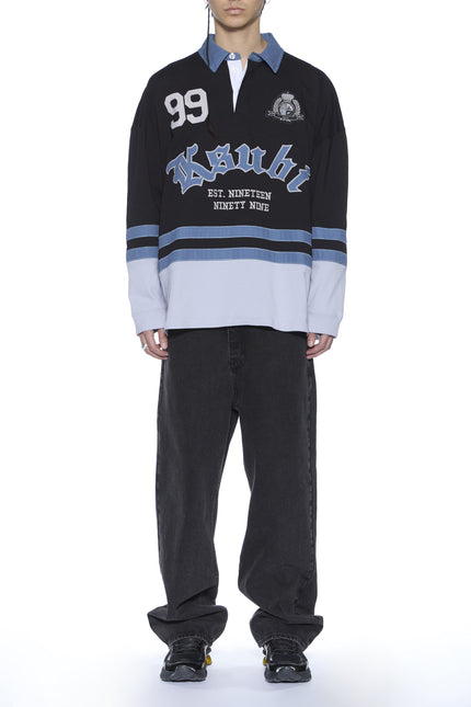 Ksubi Idol LS Rugby - Faded Black
