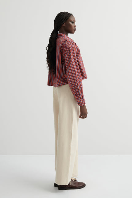 Kowtow Lauren Shirt - Maroon Check