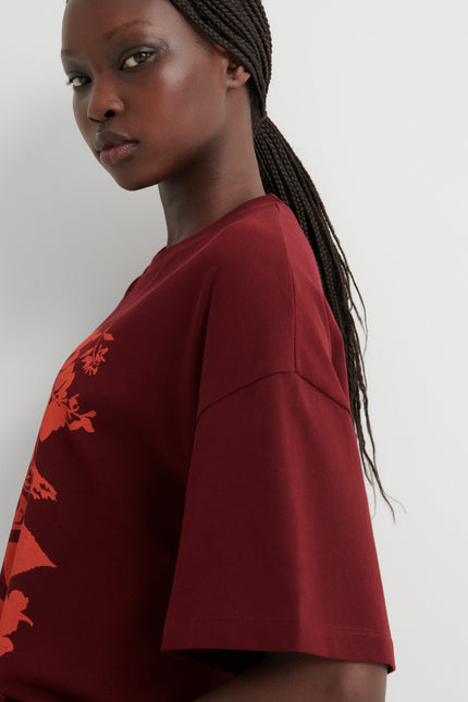 Kowtow Stencil Tee - Maroon