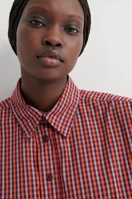 Kowtow Lauren Shirt - Maroon Check
