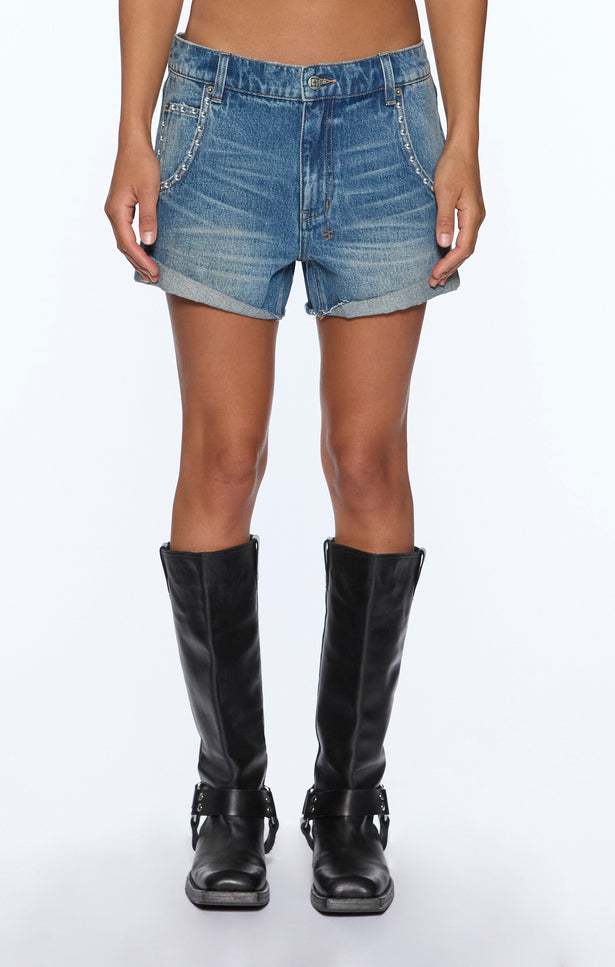 Ksubi Slouch Short Texas Blue Studded