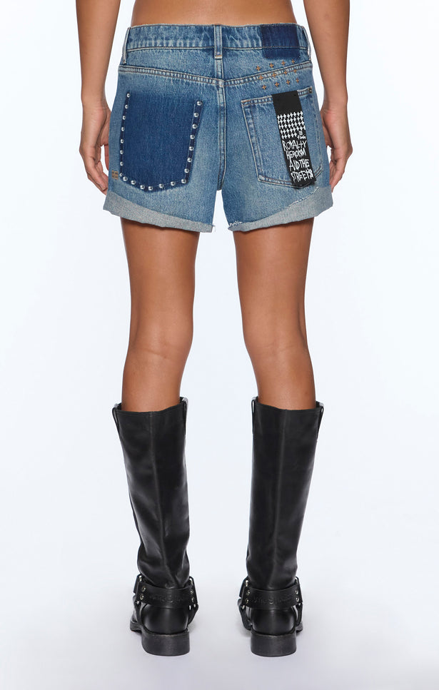 Ksubi Slouch Short Texas Blue Studded