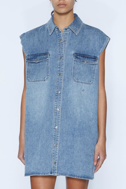 Ksubi Denim Sleeveless Dress - Overkast