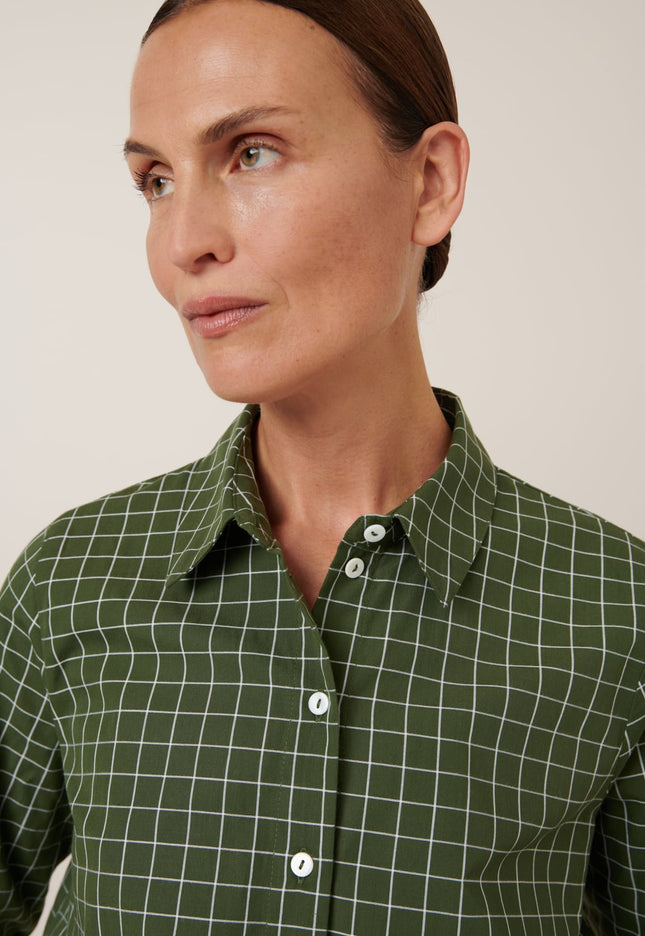 Kowtow Daily Shirt - Forest Grid