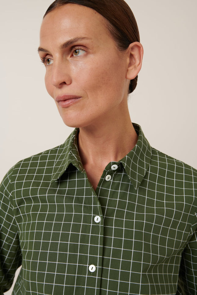 Kowtow Daily Shirt - Forest Grid