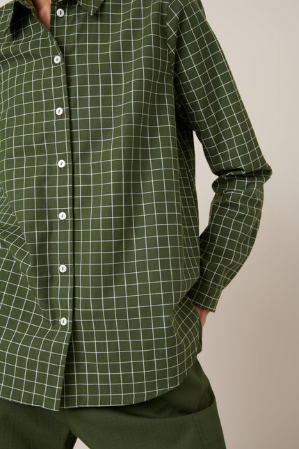 Kowtow Daily Shirt - Forest Grid