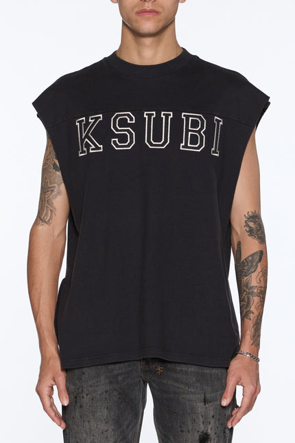 Ksubi Touchdown Ekcess Cut Off Tank - Jet Black