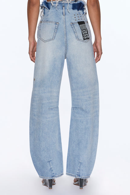 Ksubi Hi Barrel Jean Cutoff Vapour - Denim