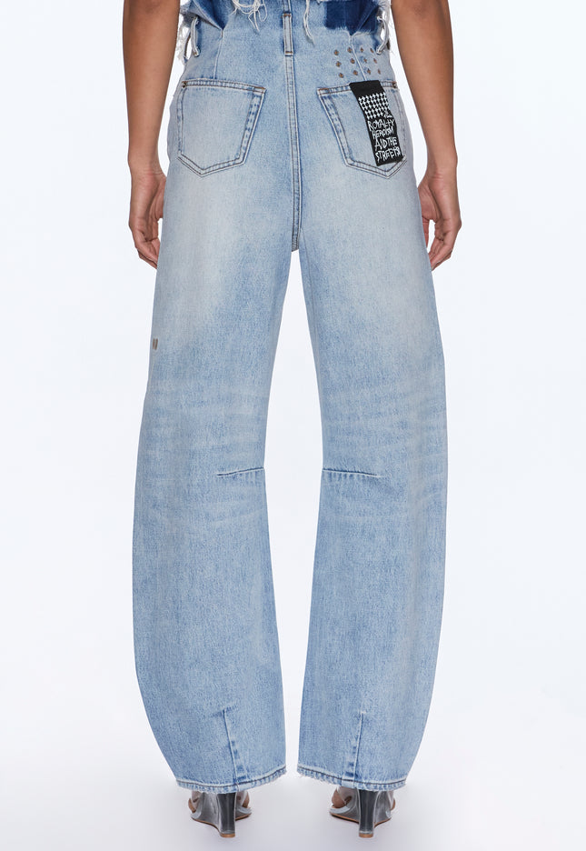 Ksubi Hi Barrel Jean Cutoff Vapour - Denim