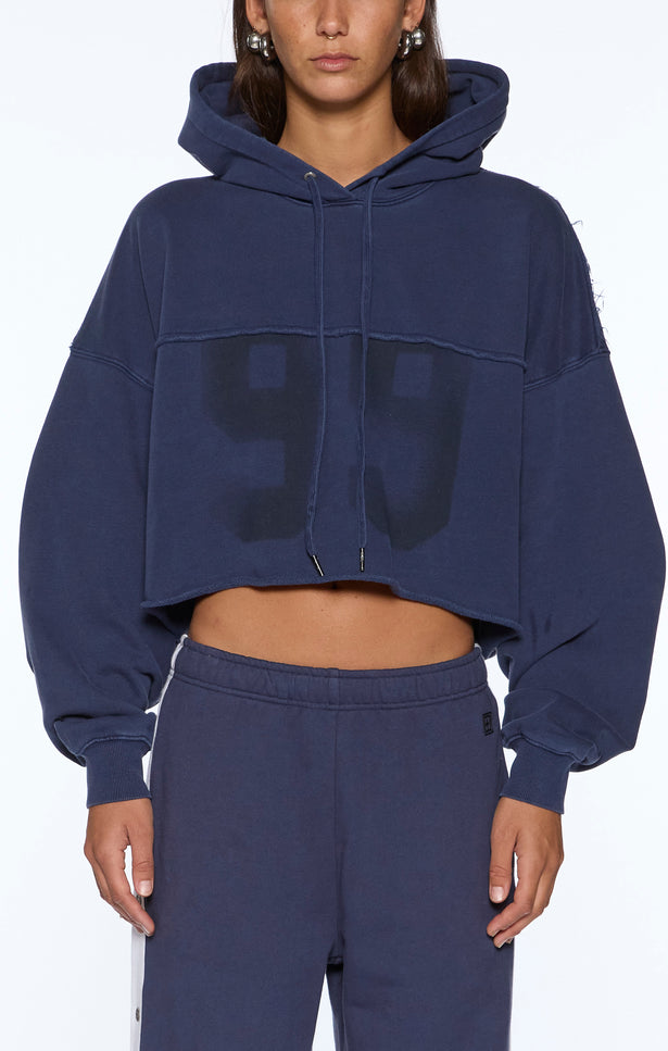 Ksubi Oh G Hoodie Cropped - Ink Blue