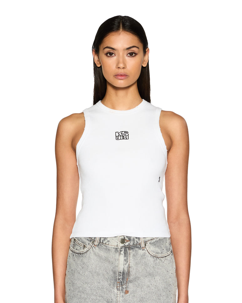 Ksubi Stacked Syndicate Tank Xtra - White