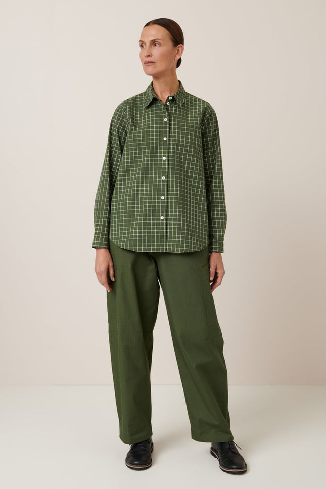 Kowtow Daily Shirt - Forest Grid
