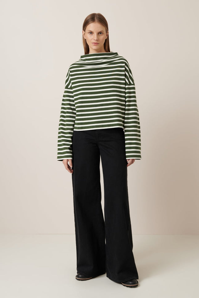 Kowtow Field Top - Green Lily Stripe