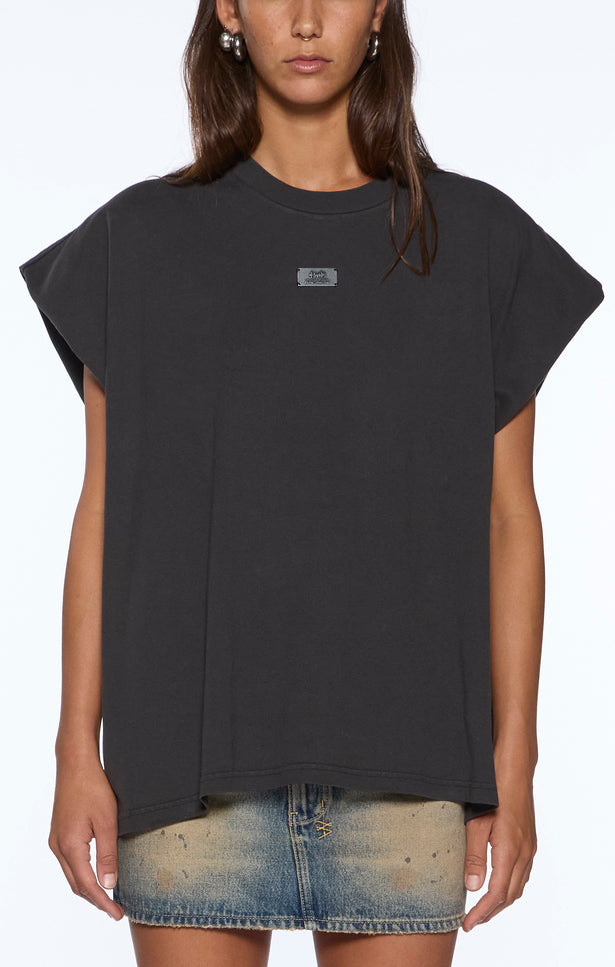 Ksubi Badge Ksuper Tee Washed Black - Charcoal
