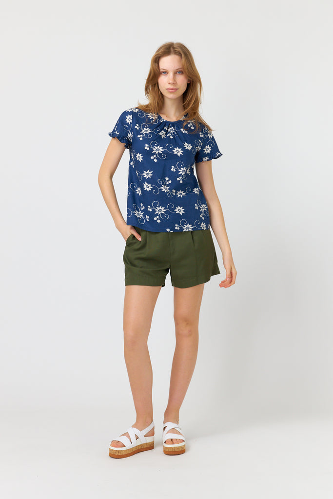 Sylvester Water lily top - Navy