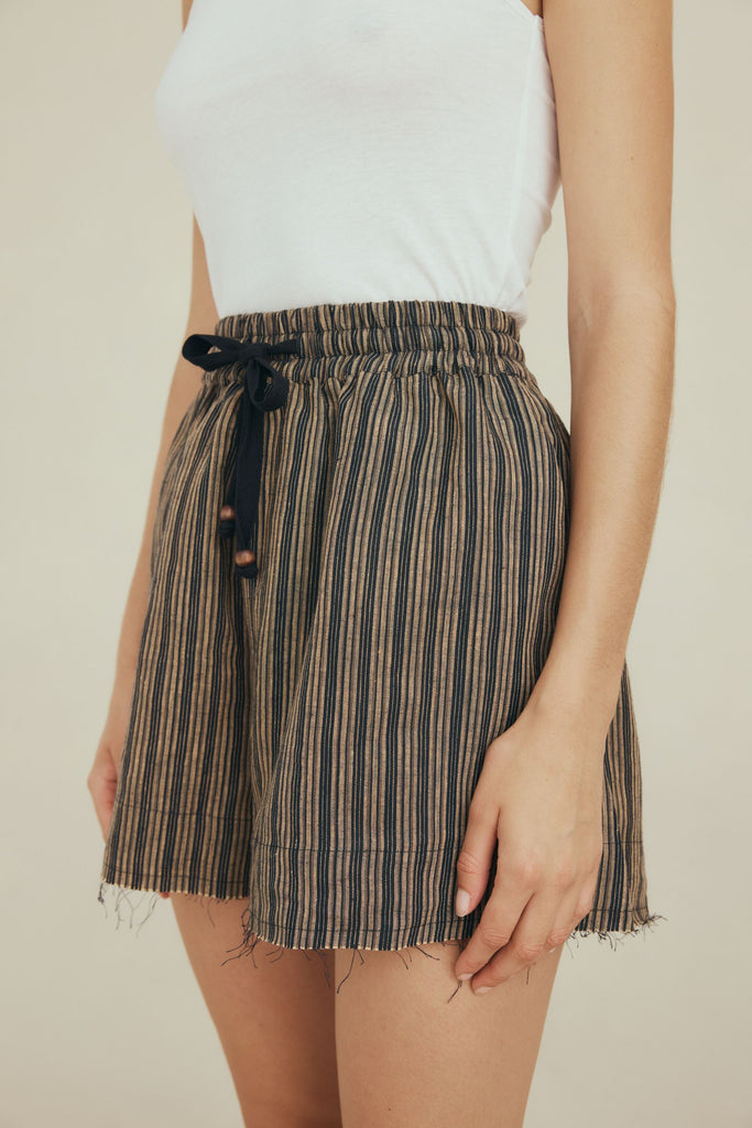 Marle Anzu Short - Black/Tan stripe