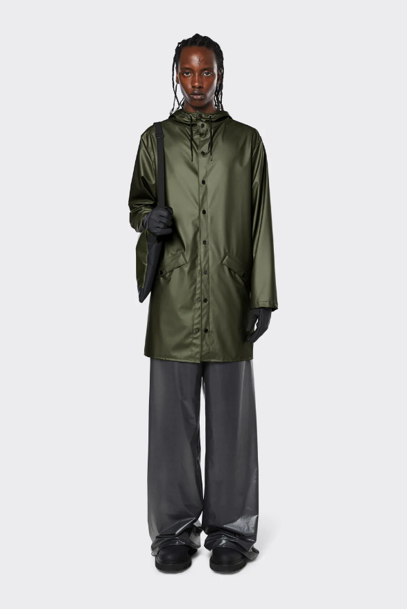 Rains 1202 Long Jacket Evergreen