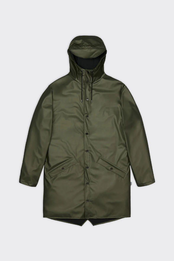 Rains 1202 Long Jacket Evergreen