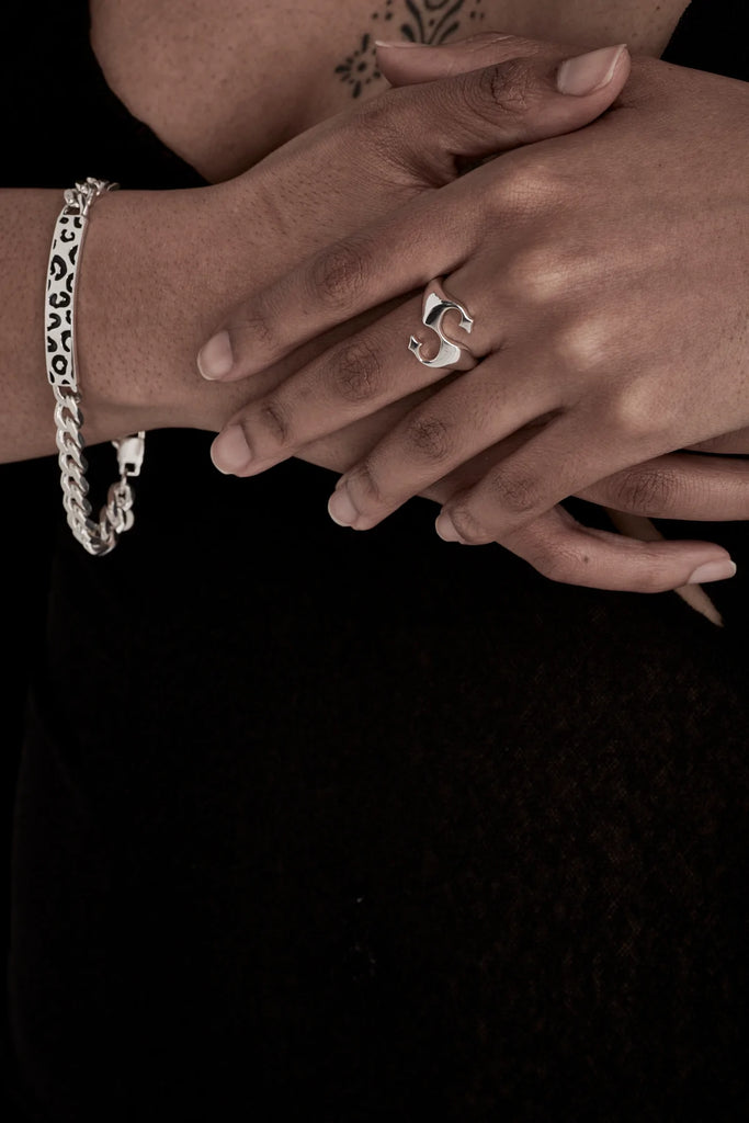 Stolen Girlfriends Club S Logo Symbol Ring Sterling Silver is