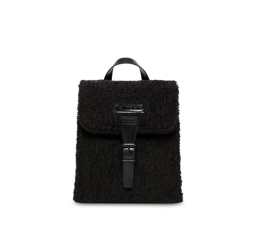 Martens Mini Backpack Black Lux Borg and Black Kiev –