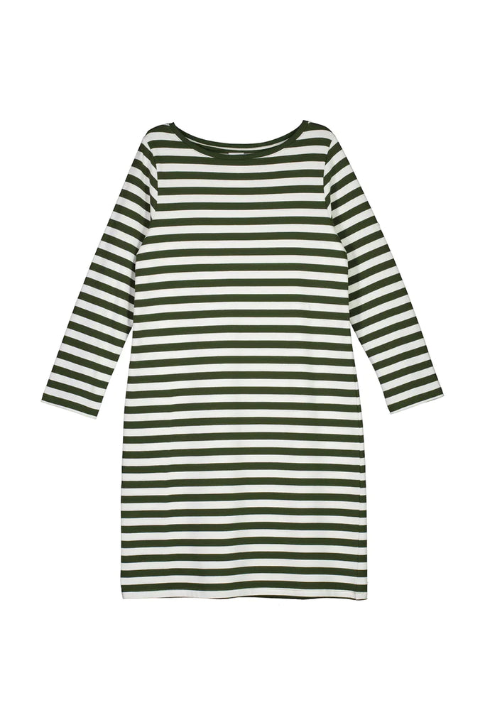 Kowtow Breton Dress - Deep Green Stripe