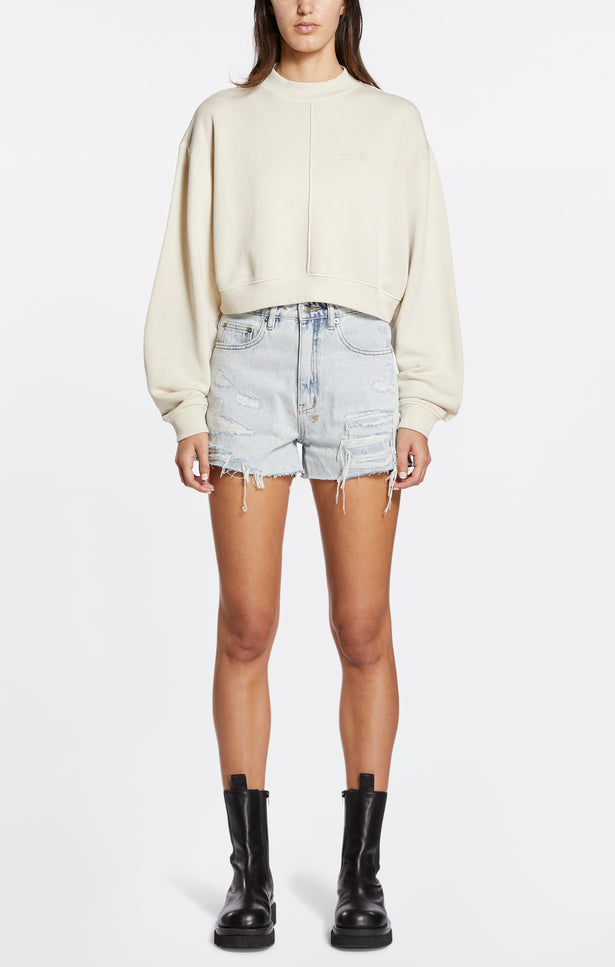 Ksubi Rise N Hi Short Muse Repair - Denim