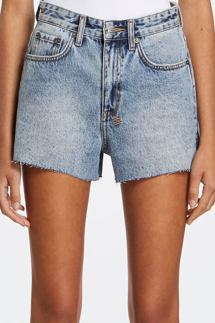Ksubi Rise N Hi Shorts Haven Repair - Denim